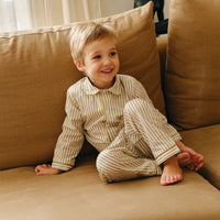 PIJAMA OLIVE GREEN STRIPES - COLABORACIÓN MOLIS & CO