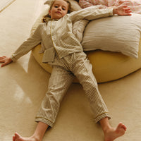 PIJAMA OLIVE GREEN STRIPES - COLABORACIÓN MOLIS & CO