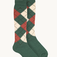 CALCETÍN ALTO ROMBOS - PINO