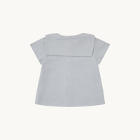 BLUSA LINO AZUL PIEDRA