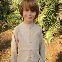 CAMISA MAO RAYAS TOFFEE