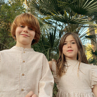 CAMISA MAO RAYAS TOFFEE