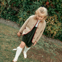 CHAQUETA LANA BEIGE Y ROJO