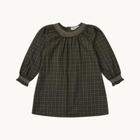 VESTIDO SMOCK VICHY VERDE CAZA