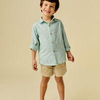 CAMISA MAX LINO VERDE AGUA