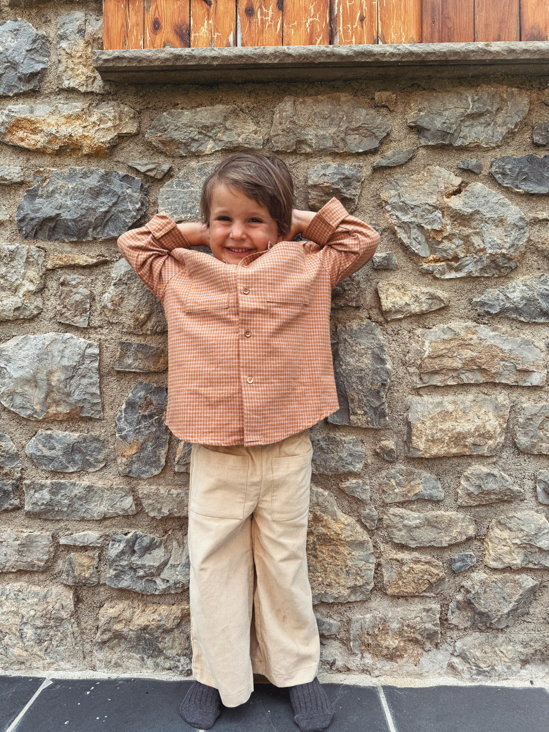 CAMISA VICHY CARAMELO