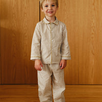 PIJAMA OLIVE GREEN STRIPES - COLABORACIÓN MOLIS & CO