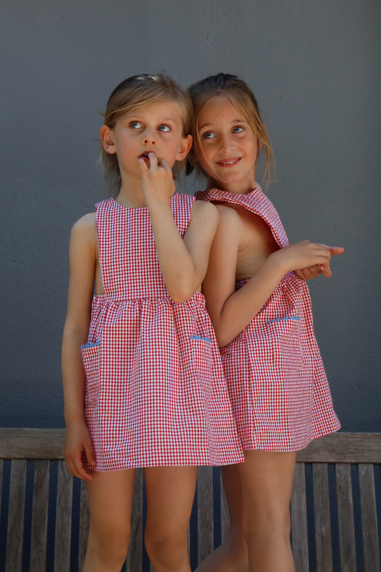 VESTIDO PICHI VICHY ROJO