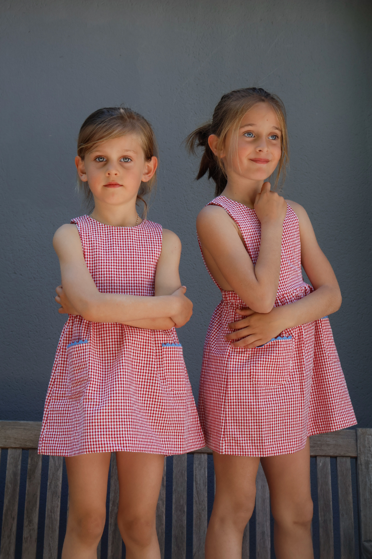 VESTIDO PICHI VICHY ROJO