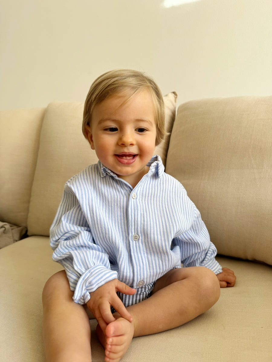 CAMISA BAMBULA RAYAS AZUL