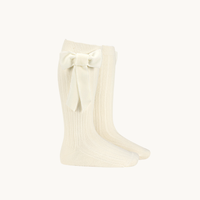 CALCETÍN ALTO LAZO TERCIOPELO COQUETTE - CAVA