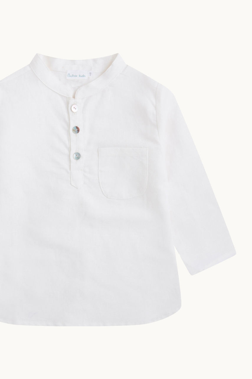 CAMISA CUELLO MAO LINO BLANCO