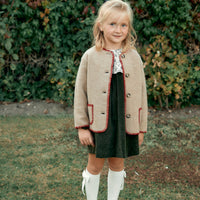 CHAQUETA LANA BEIGE Y ROJO