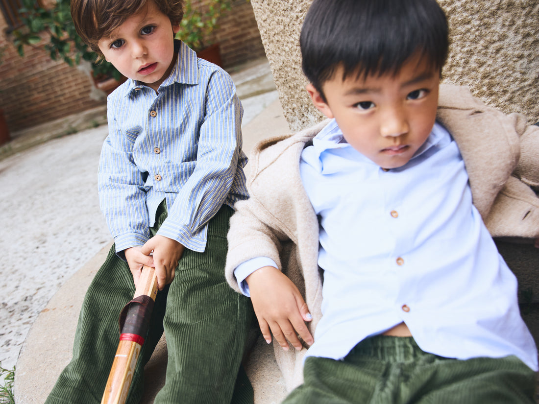 CAMISA RAYAS AZUL Y VERDE