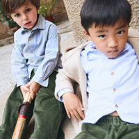 CAMISA RAYAS AZUL Y VERDE