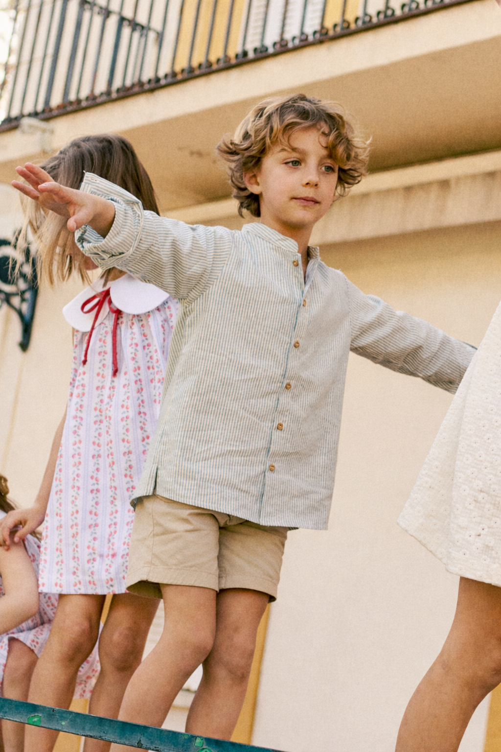 CAMISA LEO RAYAS AZUL
