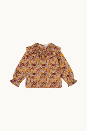 BLUSA OLIVA FLOR CARAMELO