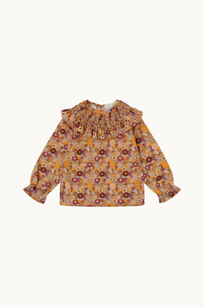 BLUSA OLIVA FLOR CARAMELO