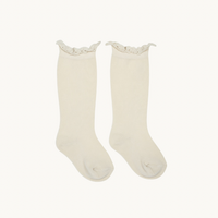 CALCETÍN ALTO PUNTILLA - LINO