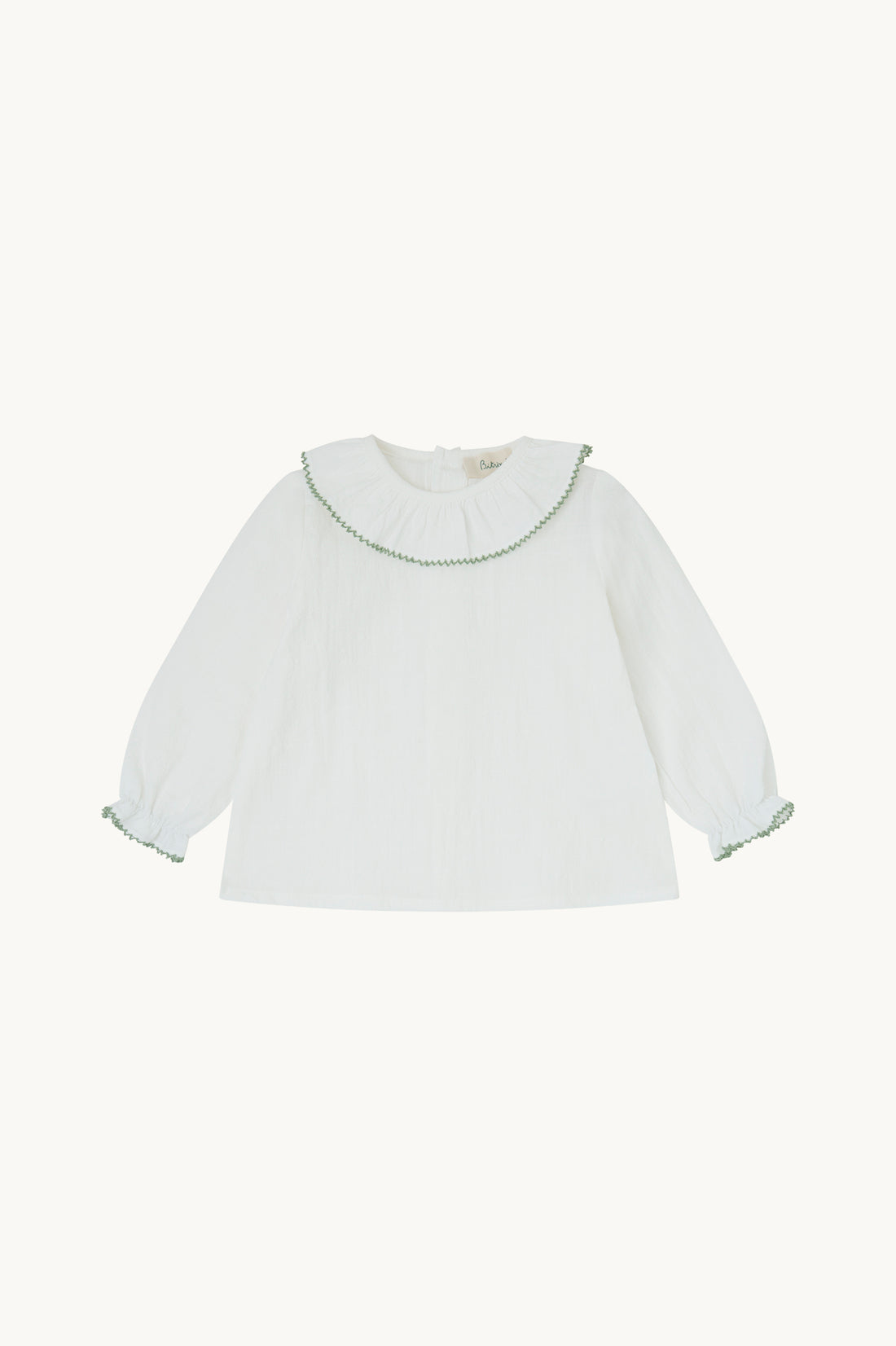 BLUSA CUELLO VOLANTE BLANCO ROTO