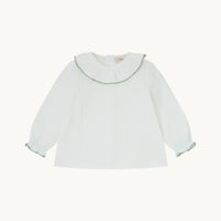 BLUSA CUELLO VOLANTE BLANCO ROTO