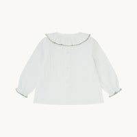 BLUSA CUELLO VOLANTE BLANCO ROTO